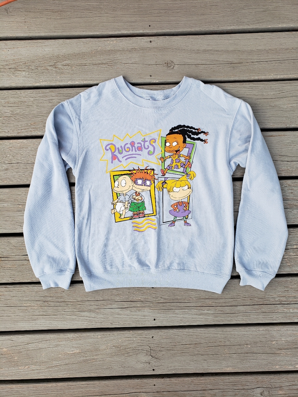 Rugrats Blue Graphic Fleece Sweatshirt Size X-Small